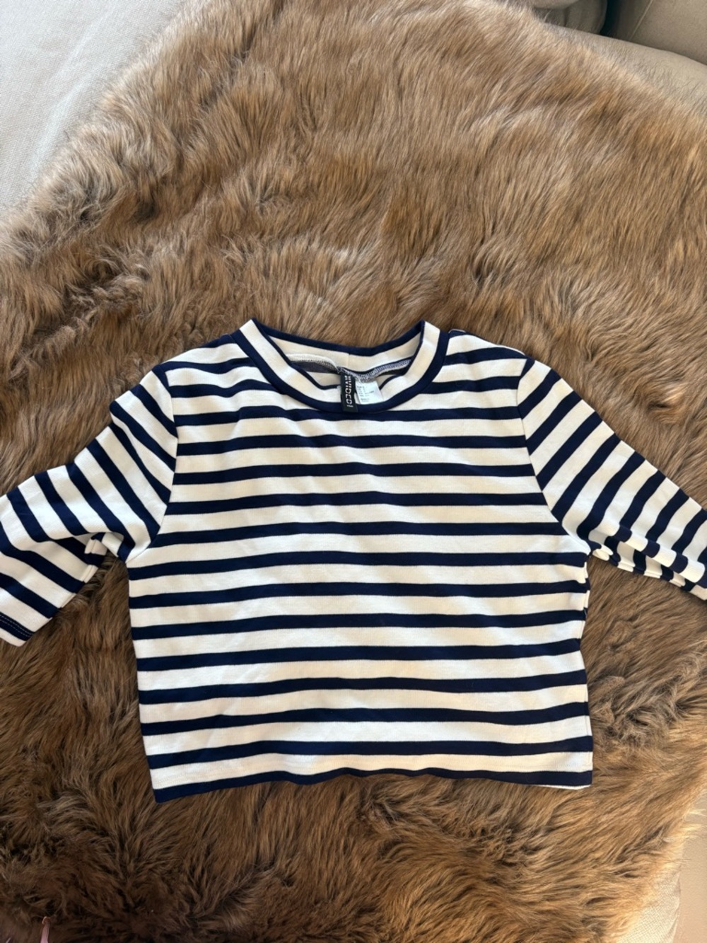 H&M Navy & White Striped Long Sleeve Tee